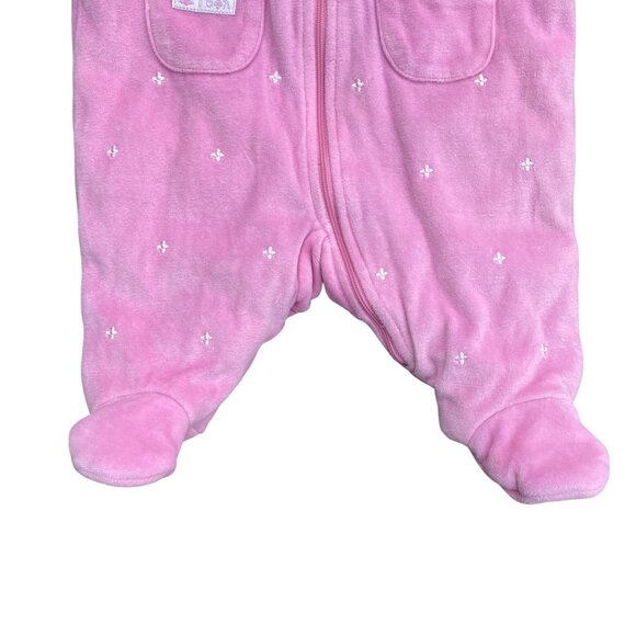 Disney Winnie the Pooh Embroidered Baby Velour Snowsuit Pink Bunting Zip-0-3 mos - Picture 5 of 16